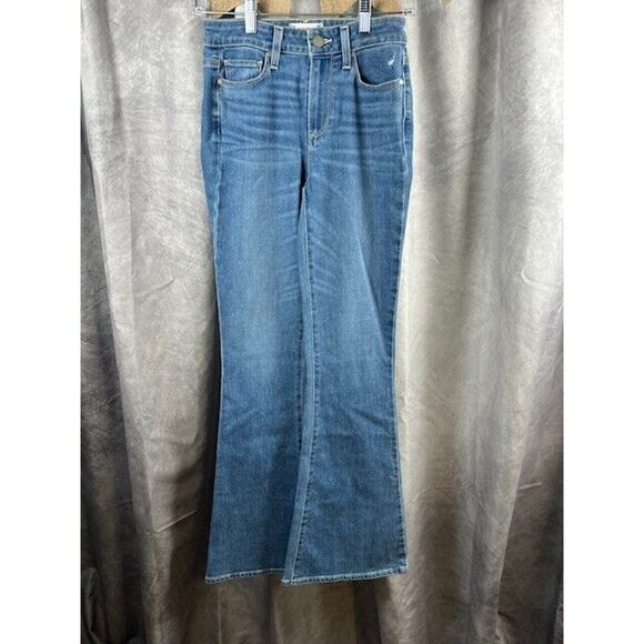 PAIGE Denim - New Sz 25 Paige Flare Leg Blue Jeans Vintage Nordstrom y2k High Rise Bell Canyon